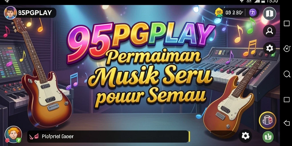 Tangkapan layar gameplay 95PGPLAY dengan tampilan antarmuka musik yang menarik.