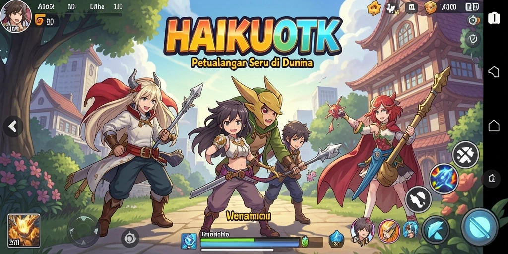 Tampilan gameplay HAIKUOTK yang menampilkan karakter anime yang menarik.