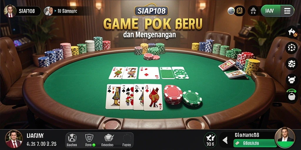 Screenshot utama SIAP108 menampilkan gameplay poker yang seru dan interaktif.